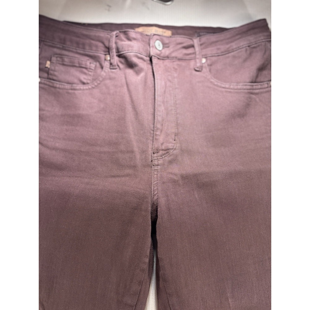 Judy Blue Women's Espresso Brown Raw Hem Flare Jeans Stretch Denim Size 13/31 - Picture 2 of 16